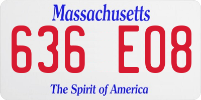 MA license plate 636EO8
