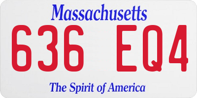 MA license plate 636EQ4