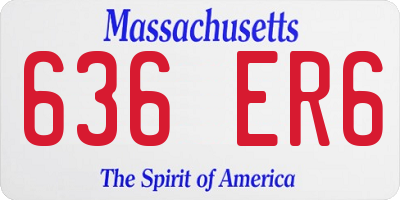 MA license plate 636ER6