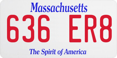 MA license plate 636ER8