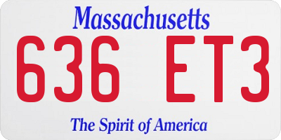 MA license plate 636ET3