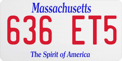 MA license plate 636ET5