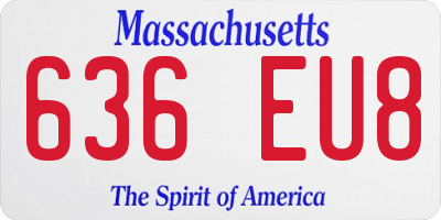 MA license plate 636EU8