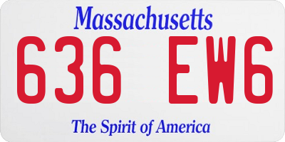 MA license plate 636EW6