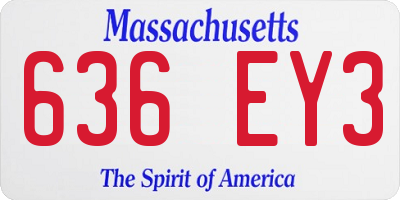 MA license plate 636EY3