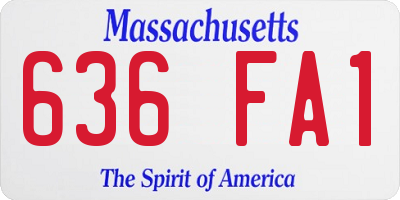 MA license plate 636FA1