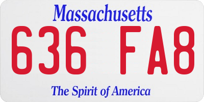 MA license plate 636FA8