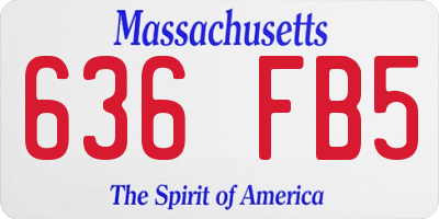 MA license plate 636FB5