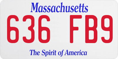 MA license plate 636FB9
