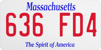 MA license plate 636FD4