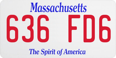 MA license plate 636FD6