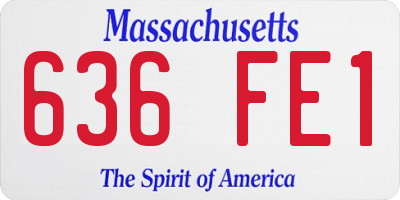 MA license plate 636FE1