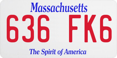 MA license plate 636FK6