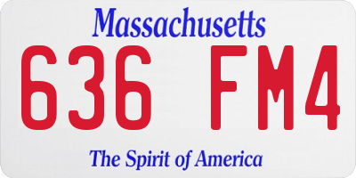 MA license plate 636FM4