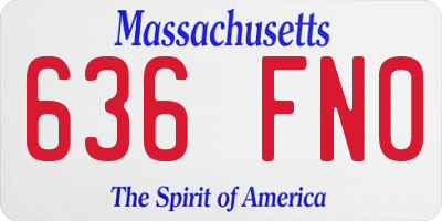 MA license plate 636FN0