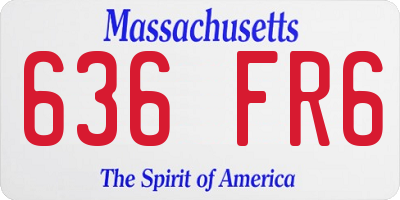 MA license plate 636FR6