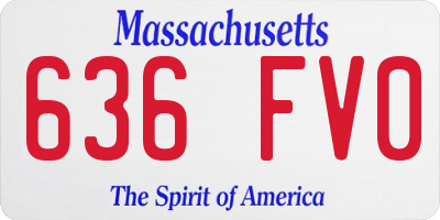 MA license plate 636FV0