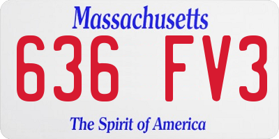 MA license plate 636FV3