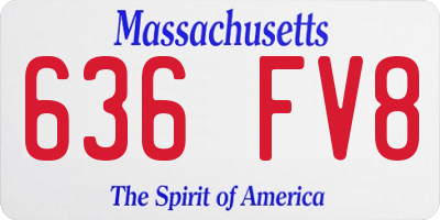 MA license plate 636FV8