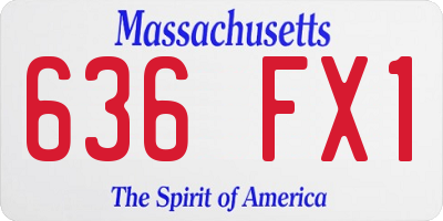 MA license plate 636FX1