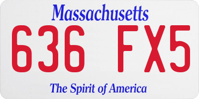 MA license plate 636FX5