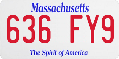MA license plate 636FY9