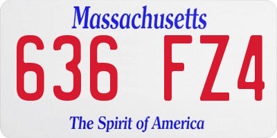 MA license plate 636FZ4