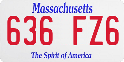 MA license plate 636FZ6