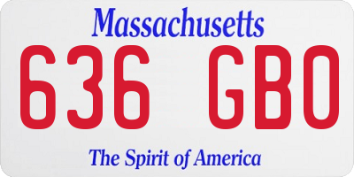 MA license plate 636GB0