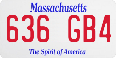 MA license plate 636GB4