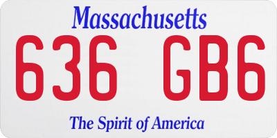 MA license plate 636GB6