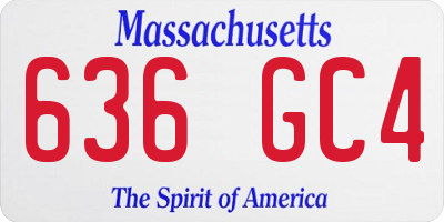 MA license plate 636GC4
