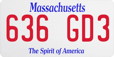 MA license plate 636GD3
