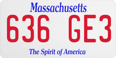 MA license plate 636GE3