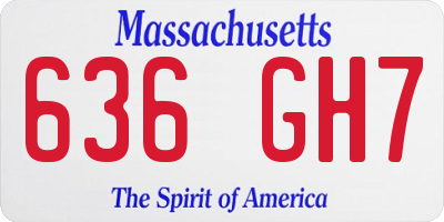 MA license plate 636GH7