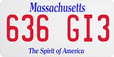 MA license plate 636GI3