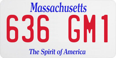 MA license plate 636GM1