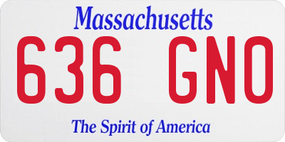 MA license plate 636GN0