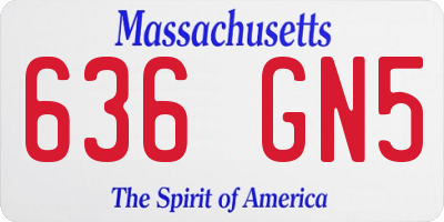 MA license plate 636GN5