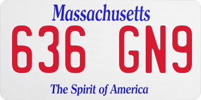 MA license plate 636GN9