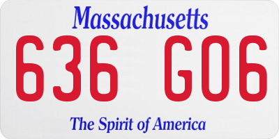 MA license plate 636GO6