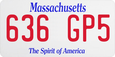 MA license plate 636GP5