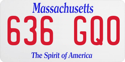 MA license plate 636GQ0