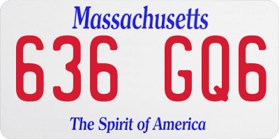 MA license plate 636GQ6