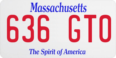 MA license plate 636GT0