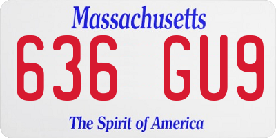 MA license plate 636GU9