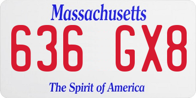MA license plate 636GX8