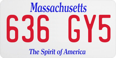 MA license plate 636GY5