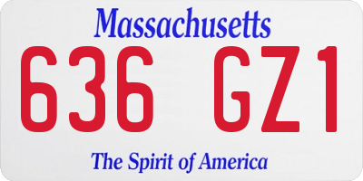 MA license plate 636GZ1