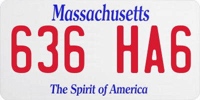 MA license plate 636HA6